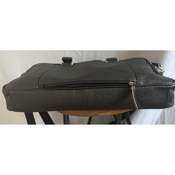 Cole Haan American Airlines Black Pebbled Leather Attache Brief Case Laptop Bag - Picture 5 of 13